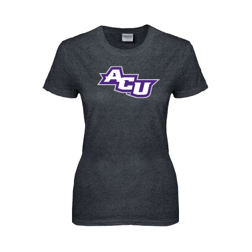  Womens Dark Heather Short Sleeve Tee - Angled ACU