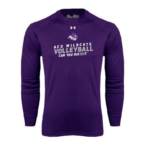  Under Armour Purple Long Sleeve Tech Tee - Can You Dig It - Volleyball