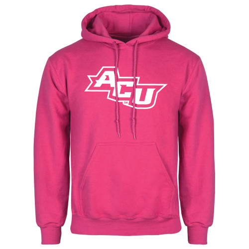  Womens Fuchsia Fleece Hoodie - Angled ACU