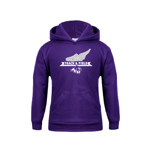  Youth Purple Fleece Hoodie - Track and Field Side Shoe Design