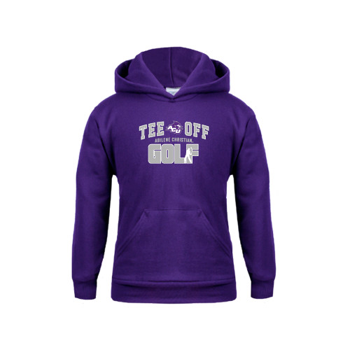  Youth Purple Fleece Hoodie - Tee Off Golf Design