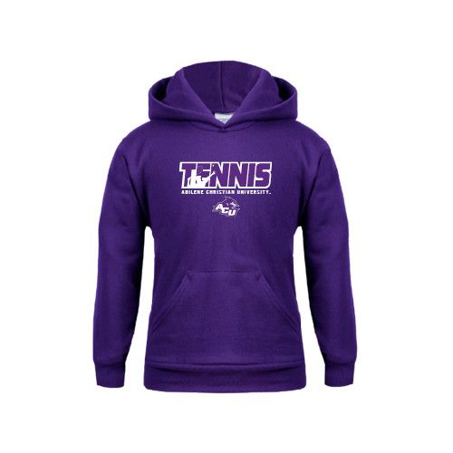  Youth Purple Fleece Hoodie - Tennis Player Design
