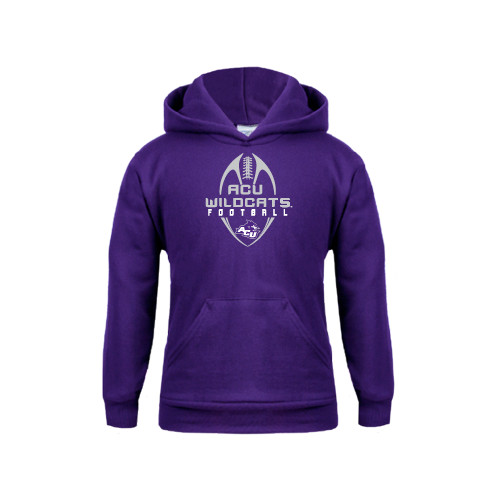  Youth Purple Fleece Hoodie - Tall Football Design