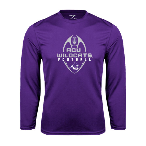  Purple Performance Long Sleeve Shirt - Tall Football Design