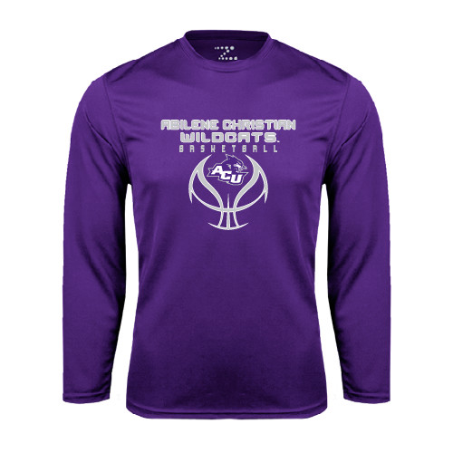  Purple Performance Long Sleeve Shirt - Design On Basketball