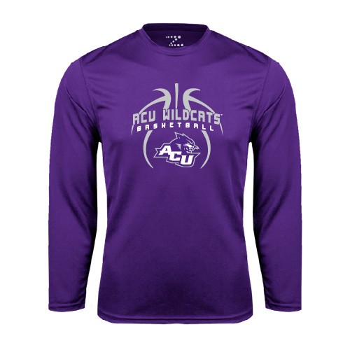 Purple Performance Long Sleeve Shirt - Design On Basketball