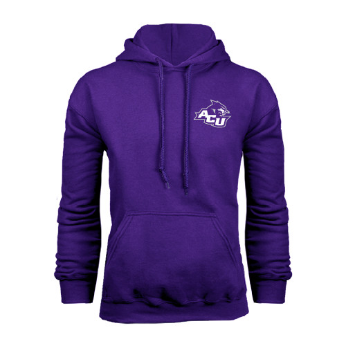  Purple Fleece Hoodie - Angled ACU w/Wildcat Head
