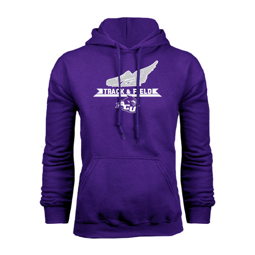  Purple Fleece Hoodie - Track and Field Side Shoe Design