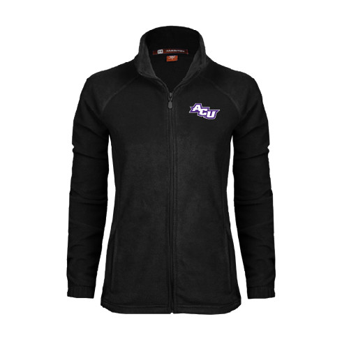  Womens Black Fleece Full Zip Jacket - Angled ACU