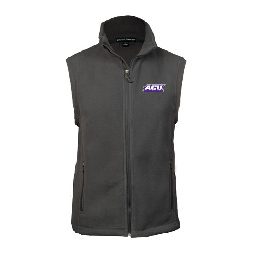  Charcoal Fleece Full Zip Vest - ACU Wildcats
