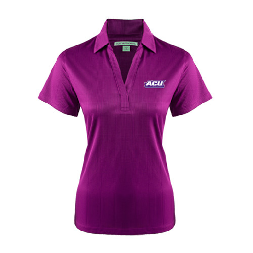  Womens Purple Performance Fine Jacquard Polo - ACU Wildcats