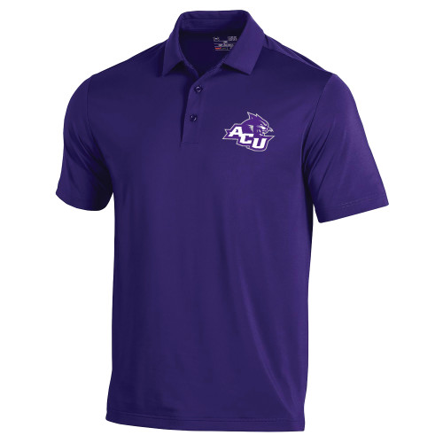  Under Armour Purple Performance Polo - Angled ACU w/Wildcat Head