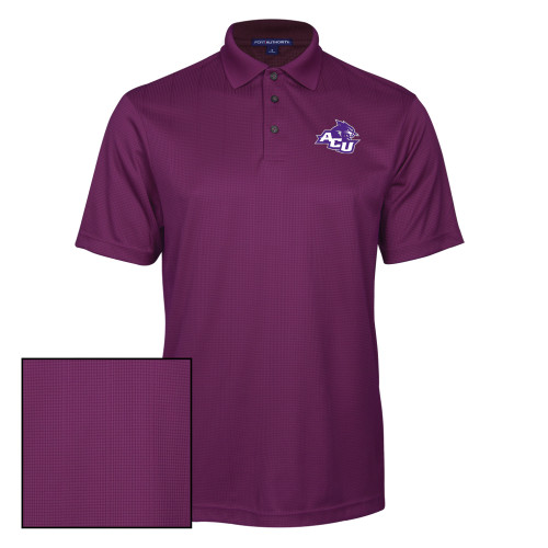 Purple Performance Fine Jacquard Polo - Angled ACU w/Wildcat Head