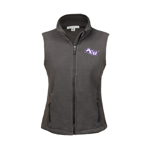  Womens Charcoal Fleece Full Zip Vest - Angled ACU