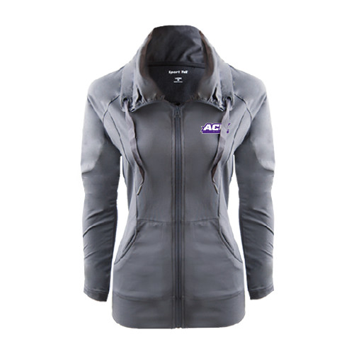  Womens Charcoal Sport Wick Stretch Full Zip Jacket - ACU Wildcats