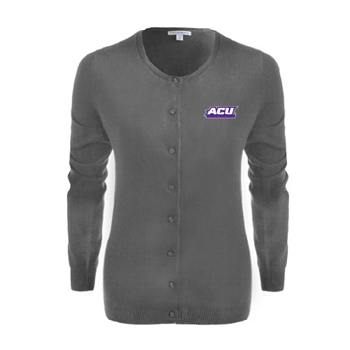  Womens Charcoal Cardigan Sweater - ACU Wildcats