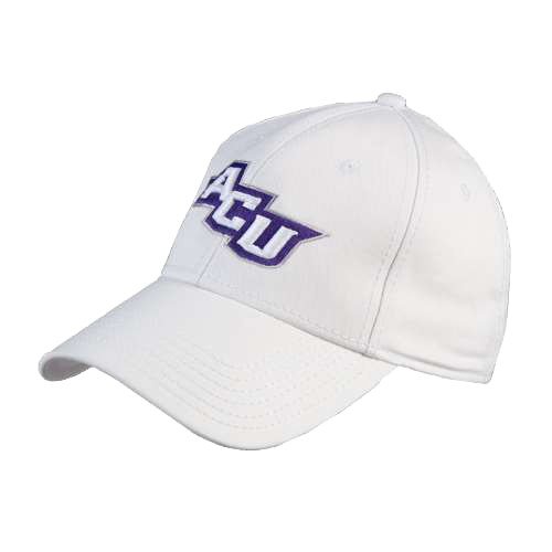  White Structured Adjustable Pro Style Hat - Angled ACU