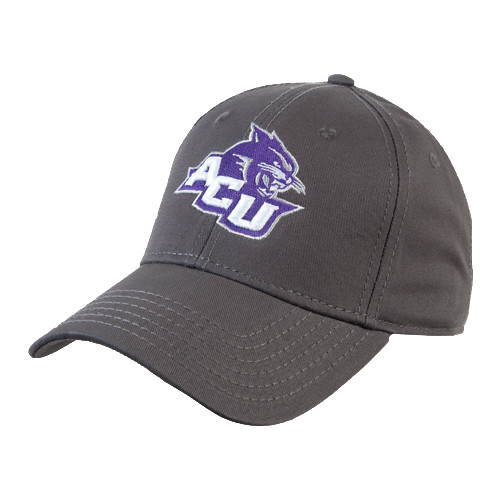 Charcoal Unstructured Adjustable Low Profile Hat - Angled ACU w/Wildcat Head