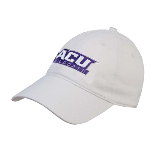  White Unstructured Adjustable Low Profile Hat - ACU Wildcats