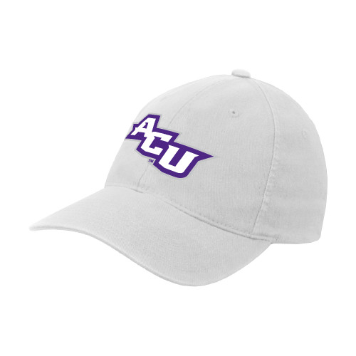  White Flexfit Structured Low Profile Hat - Angled ACU