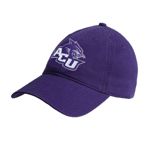  Purple Unstructured Adjustable Low Profile Hat - Angled ACU w/Wildcat Head