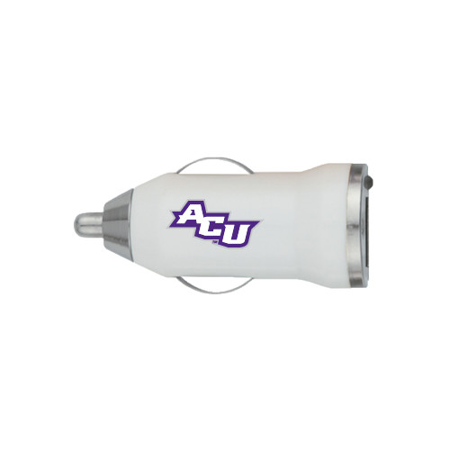  On the Go White Car Charger - Angled ACU