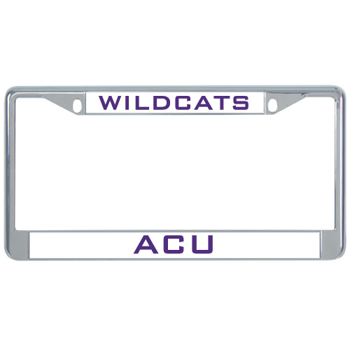  Metal License Plate Frame in Chrome - Wildcats