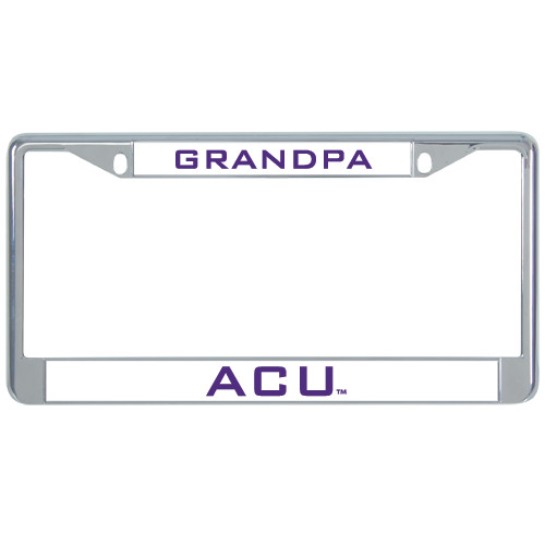  Metal License Plate Frame in Chrome - Grandpa