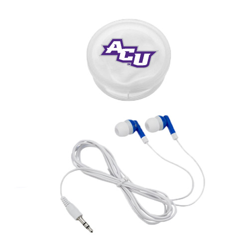  Ear Buds in White Case - Angled ACU