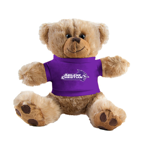  Plush Big Paw 8 1/2 inch Brown Bear w/Purple Shirt - Primary Logo