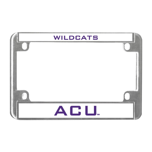  Metal Motorcycle License Plate Frame in Chrome - Wildcats