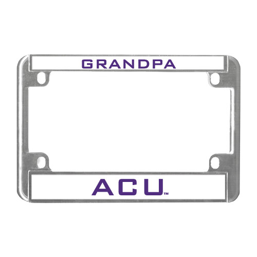  Metal Motorcycle License Plate Frame in Chrome - Grandpa