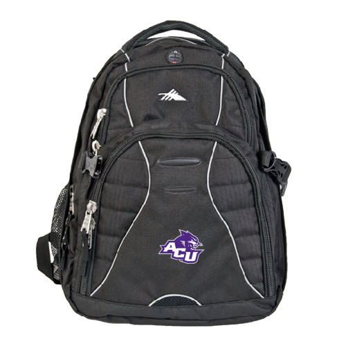  High Sierra Black Swerve Computer Backpack - Angled ACU w/Wildcat Head