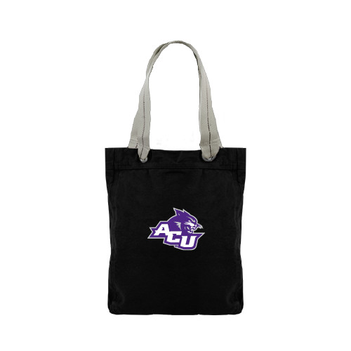  Allie Black Canvas Tote - Angled ACU w/Wildcat Head
