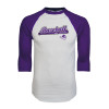 Thumbnail image for  White/Purple Raglan Baseball T Shirt