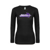Thumbnail image for  Womens Black Long Sleeve V Neck Tee 