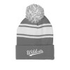 Thumbnail image for  Grey/White Two Tone Knit Pom Beanie w/Cuff