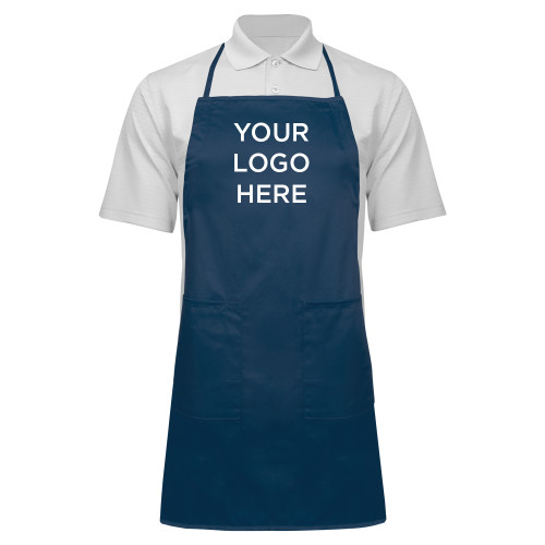 Full Length Navy Apron-Blank Logo