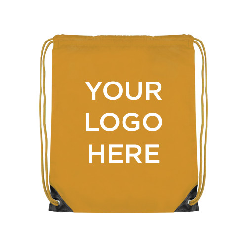 Gold Drawstring Backpack-Blank Logo