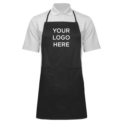 Full Length Black Apron-Blank Logo