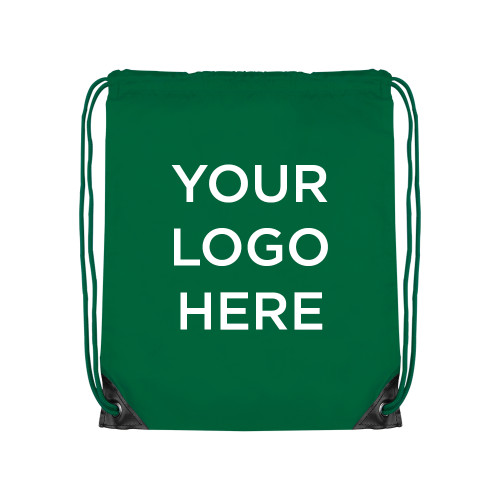 Kelly Green Drawstring Backpack-Blank Logo