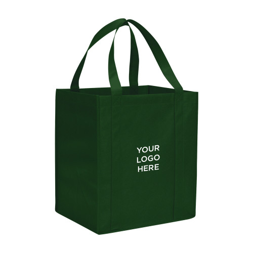 Non Woven Dark Green Grocery Tote-Blank Logo