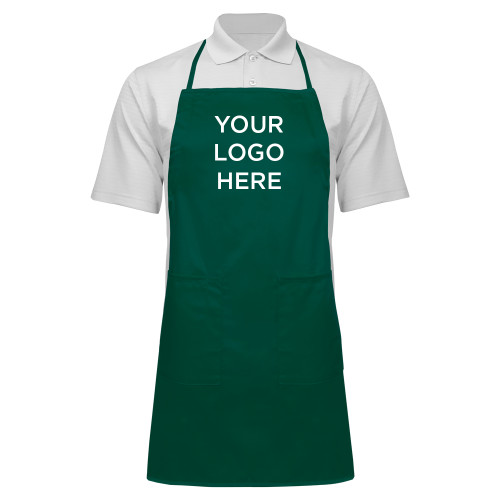 Full Length Dark Green Apron-Blank Logo