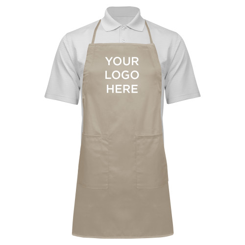 Full Length Khaki Apron-Blank Logo