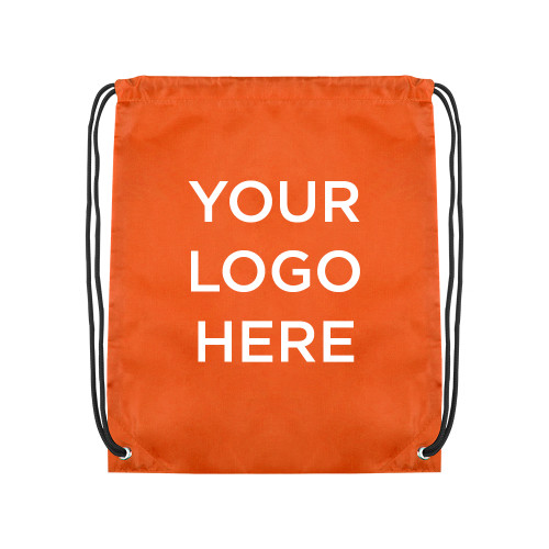 Orange Drawstring Backpack-Blank Logo