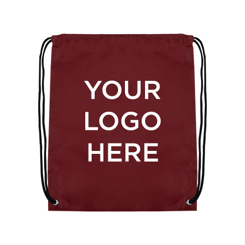 Maroon Drawstring Backpack-Blank Logo