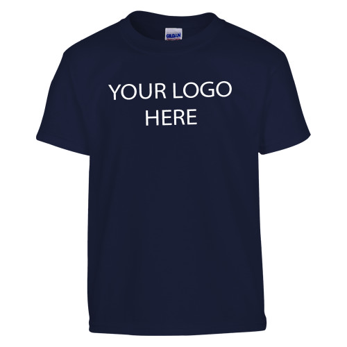 Youth Navy T Shirt-Blank Logo