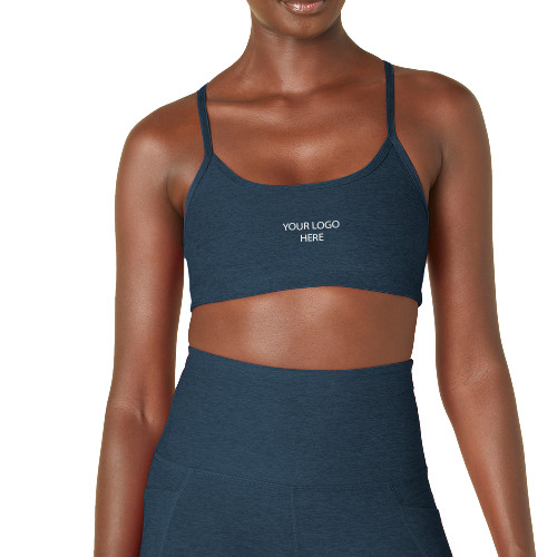 Beyond Yoga Womens Nocturnal Navy Spacedye Slim Racerback Bra -Blank Logo