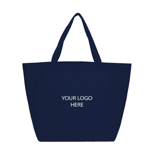 Yaya Non Woven Navy Shopper Tote-Blank Logo