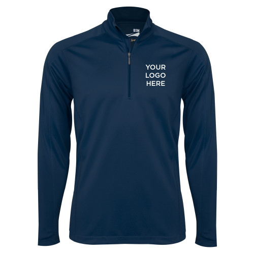 Syntrel Navy Interlock 1/4 Zip-Blank Logo